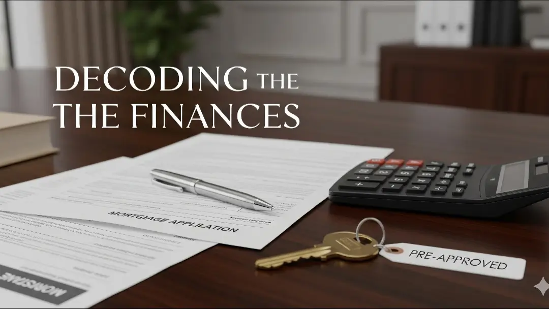 A calculator, keys, and a pen on top of mortgage application documents, representing real estate financing.